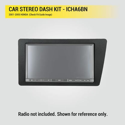 Scosche ICHA6BN Double DIN Radio Install Dash Kit Compatible with Select 2001-05 Honda Civic - Factory Radio Brackets Required - Complete Basic Car Stereo Installation Kit - Does Not Retain SWC - style: Complete Installation Kit