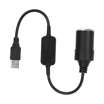 ZPSHYD USB to 12V Cigarette Lighter Adapter, 5V to 12V Step Up Converter Cable, 10W Max Female Car Socket Power Cord for Dash Cam, GPS, LED Strip, 30cm Black