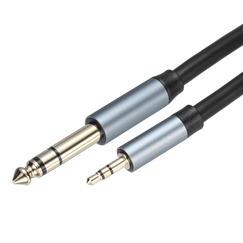 MECCANIXITY 1/4" to 1/8" Stereo Audio Cable 6.35mm to 3.5mm Male 7FT Black - size: 7FT