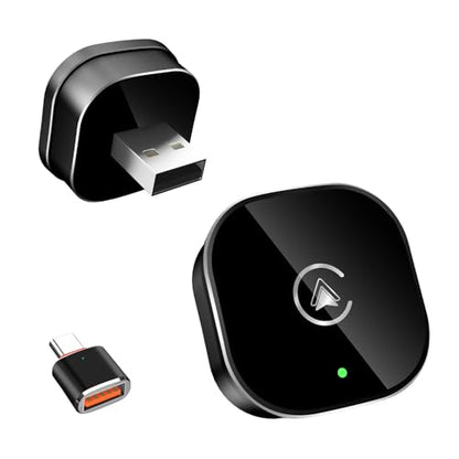 2026 New Wireless CarPlay Adapter for Apple iPhone ＆Android Auto 2 in 1, Mini USB CarPlay Dongle Wired to Wireless, Fast Connection, Compatible with iOS 10+ & Android 11+, Plug and Play (Dark Black) - color: Dark Black