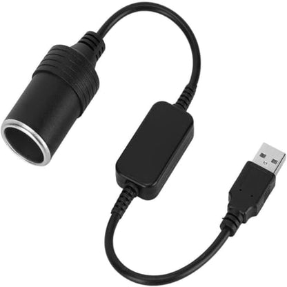 ZPSHYD USB to 12V Cigarette Lighter Adapter, 5V to 12V Step Up Converter Cable, 10W Max Female Car Socket Power Cord for Dash Cam, GPS, LED Strip, 30cm Black
