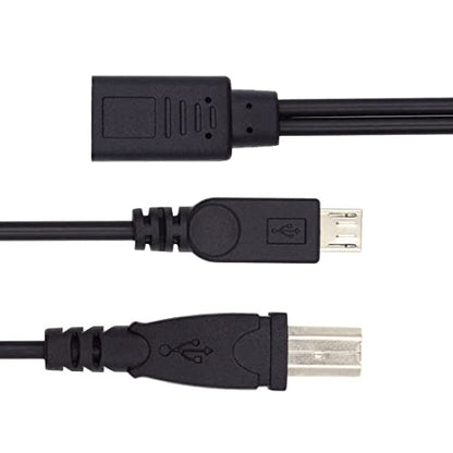 chenyang USB C Splitter Multi Charging Cable,USB C 1 to 2 USB B/Micro USB Charge Extension Cable Supports Charging Two Devices at The Same Time 0.98FT/0.3M - style: USB C to USB B ＆ Micro USB