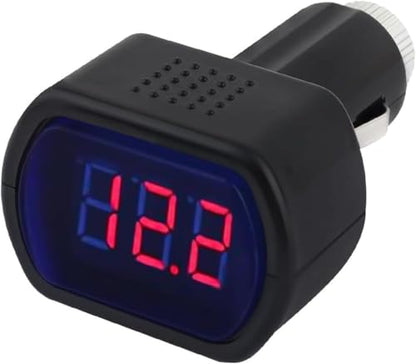 Car Cigarette Lighter Voltage Meter with LED Digital Display,Mini Car Voltage Meter for Monitoring Vehicle Battery Voltages Status,24V/12V Socket Voltmeter as Battery Voltages Meters