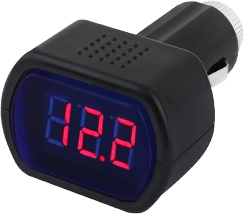 Car Cigarette Lighter Voltage Meter with LED Digital Display,Mini Car Voltage Meter for Monitoring Vehicle Battery Voltages Status,24V/12V Socket Voltmeter as Battery Voltages Meters