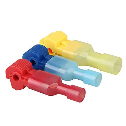 60Pcs 30Pairs T Tap Wire Connectors, 22-10 AWG Quick Splice Electrical Wire Terminals, Insulated Male Quick Disconnect Spade Terminals Assortment Kit, AWG 22-18, 18-14, 12-10