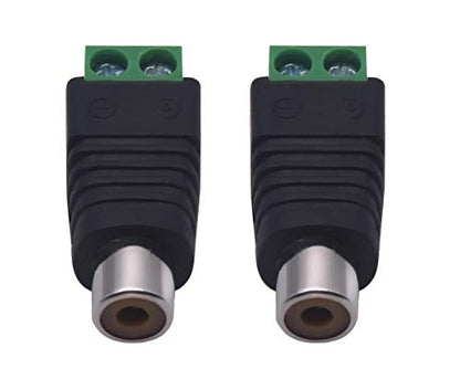 RCA Screw Terminal Connector, Audio/Video Connector Adapter, Female Jack Solderless Converter for Speaker Wire to RCA - color: 6 pack Female