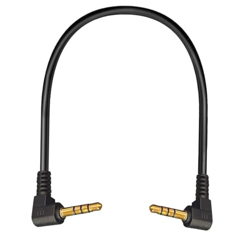 Lengthening(17mm) 4Pole 3.5mm Male to Male TRRS Audio Short Cable (15cm) - style: Double 90Deg