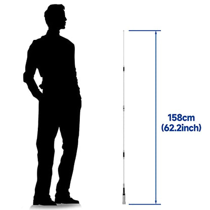 Bingfu Mobile Ham Radio High Gain Antenna Dual Band VHF UHF 144 430MHz - color: Mobile Radio Antenna 62inch