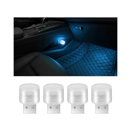 4 Pack USB LED Ambient Lights, Ice Blue - color: Ice Blue