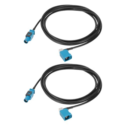 uxcell 2Pcs Antenna Extension Cable, 6.6ft/2m Longer Fakra-Z Male to Right Angle Fakra-Z Female RF Coax Cable for Car Stereo Head Unit GPS Navigation FM AM Radio RG174 - size: 6.6ft/2m