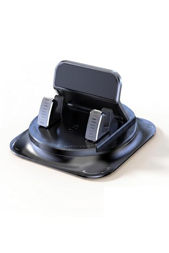 360 Degree Rotation Car Dashboard Phone Holder, Anti-Slip Navigation Bracket, Auto Self-Adhesive Cell Phone Mount, Universal Car Accessories for Most Smartphones (Black)