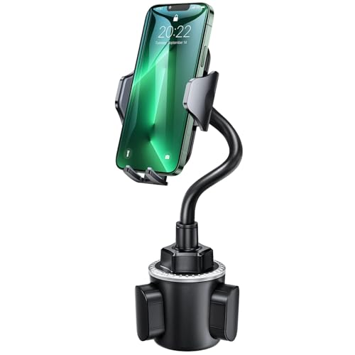 andobil Military-Grade Cup Holder Phone Holder, [Solidest Metal Gooseneck] Universal Cup Phone Holders for Your Car Truck Golf, 360° Adjustable Cup Holder Cell Phone Mount for iPhone Samsung Google - style: Gooseneck-Black