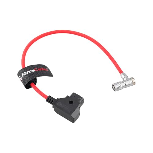 Alvin's Cables D-Tap to BMPCC 6K 4K Power Cable, Right Angle Weipu 2-Pin Female to D-Tap Male, Braided Ultra Flexible Cable for Blackmagic Pocket Cinema Camera 4K/6K/6K Pro, V-Mount, Red - color: 50cm Braided Red