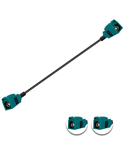 Fakra Z Female to Fakra Z Female RF Coax Cable RG174, 6in/15cm, Vehicle Antenna Signal Extension, GPS Navigation - size: 6in/15cm