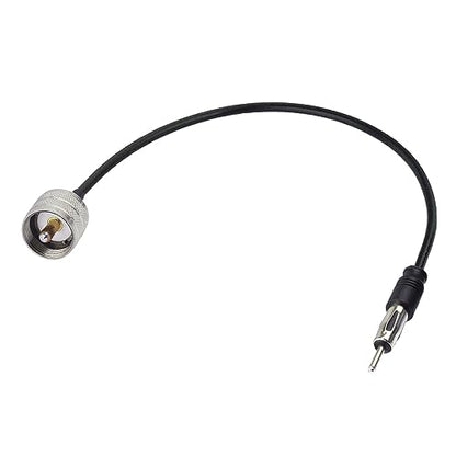 UHF Male to DIN Plug AM/FM Male Adapter RG174 Coax Cable 20 inches Pigtail Jumper Antenna Extention - color: UHF Male to AM/FM male