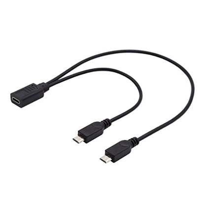 chenyang USB C Splitter Multi Charging Cable,USB C 1 to 2 Micro USB Charge Extension Cable Supports Charging Two Devices at The Same Time 0.98FT/0.3M - style: USB C 1 to 2 Micro USB