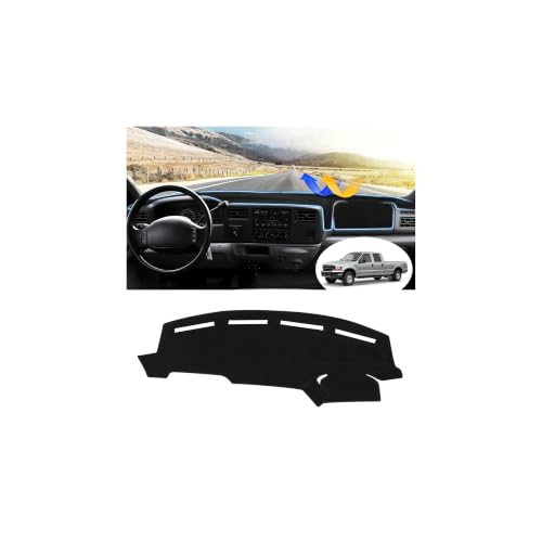 FIILINES Dash Cover for 1999-2004 Ford F250 F350 F450 Super Duty, Dashboard Mat for F-250 F-350 F-450 Accessories Dashboard Pad Carpet Dash Mat Sunshade Non-Slip Polyester Protector No Glare Black - size: For F250 F350 F450 Super Duty 1999-2004