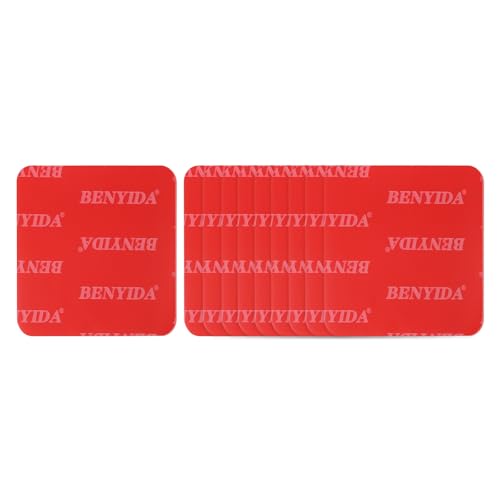 10 Pcs Double Sided Adhesive Pads, 1.97 x 1.97 Inch Dash Cam Sticky Pads Self-Adhesive Square Mounting Foam Tape Waterproof & Heat Resistant for Car Walls Picture Home Decor, Red - size: 1.97 x 1.97 Inch
