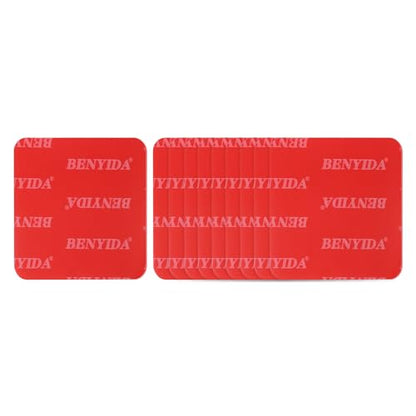 10 Pcs Double Sided Adhesive Pads, 1.97 x 1.97 Inch Dash Cam Sticky Pads Self-Adhesive Square Mounting Foam Tape Waterproof & Heat Resistant for Car Walls Picture Home Decor, Red - size: 1.97 x 1.97 Inch