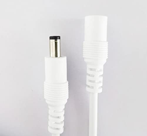 2pcs 1m 3.3ft DC Extension Cable 12V Extension Cord DC 5V-24V Power Cord 5.5mm x 2.1mm DC Jack Plug Adapter Male to Female for Car Monitor, CCTV Camera, LED Strip, etc., White