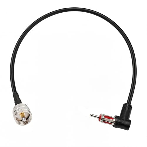 UHF Male to AM/FM Male Right Angle Adapter 20 inches Pigtail Jumper RF coaxial Cable for Radio Antenna - color: AMFM R/A to UHF Male