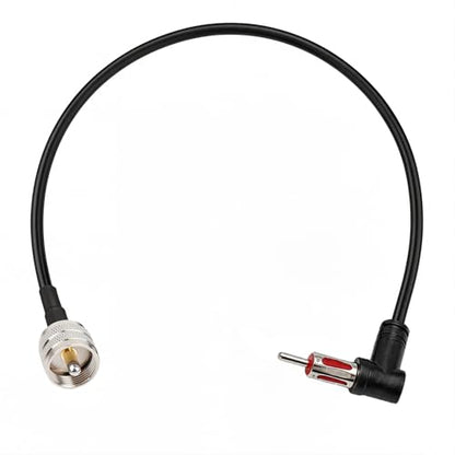 UHF Male to AM/FM Male Right Angle Adapter 20 inches Pigtail Jumper RF coaxial Cable for Radio Antenna - color: AMFM R/A to UHF Male