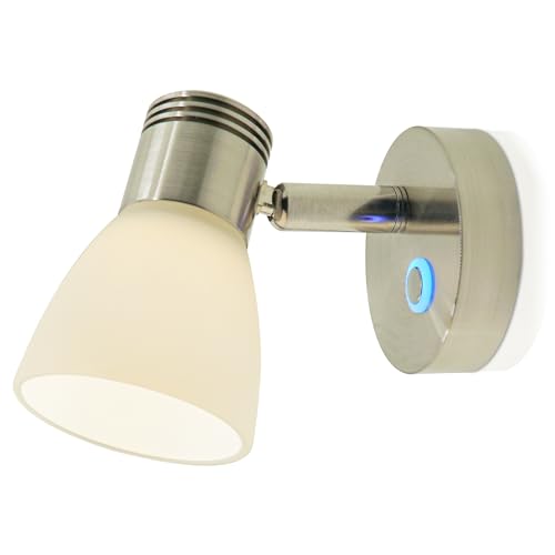 THALASSA RV Interior Lights LED 12V Fixtures Dimmable Boat Reading Lamp 12 Volts 3W Wall Sconce LED for Marine Caravan Camper Van Indoor Warm White Sconces Lighting - color: Brushed Finish