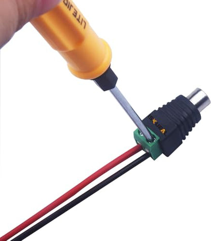 RCA to AV Screw Terminal Connector, RCA Cable Audio Adapter,Phono Female Jack Solderless Converter Audio/Video Connector Speaker Wire to RCA Adapter - color: 12 pack Female