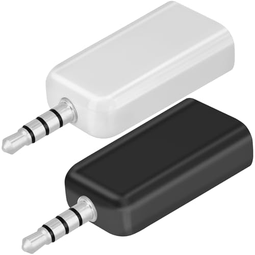 2 Pack AUX to USB Adapter, USB A Female to 3.5mm Male Audio Converter Jack Plug for USB Flash Drive U-Disk to Connect Car CD Player, Only Work for Car Auxiliary Port - Black+White