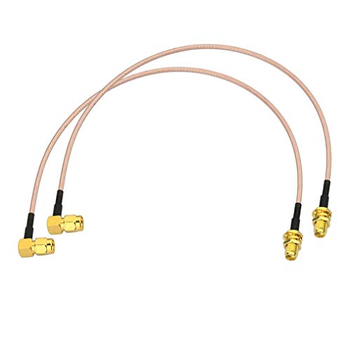 Bingfu WiFi Antenna Extension Cable (2-Pack) RP-SMA Male Right Angle to RP-SMA Female Bulkhead Mount RG316 Cale 30cm 12 inch for WiFi Router Security IP Camera Monitor Mini PCIE Card - color: 12 inch / 30cm Right Angle