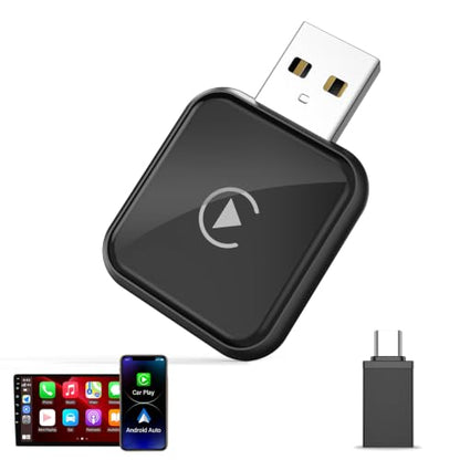 Wireless Carplay Adapter for iPhone Latest Upgrade，Play Plug & Play