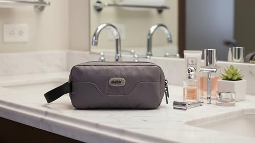 GOX Travel Toiletry Bag for Men Small Toiletry Pouch Orange Dopp Kit Mens Nylon Shave Bag Boys Hanging Toiletry Travel Bag Mini(Grey) - color: Grey