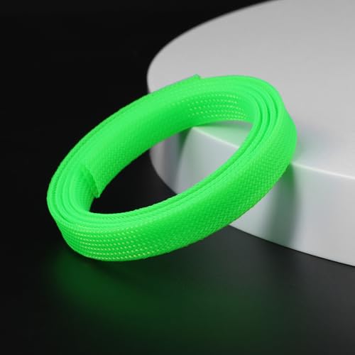 25ft PET Expandable Braided Cable Sleeve 1/6inch(4mm) Pet Braided Cable Sleeve for Audio Video Device Wire Automotive Wire (Green) - color: Green, size: 4mm"(1/6 inch)