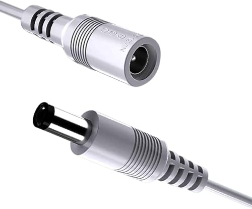 Tonton 2 Pack 16.5FT 5M DC Power Extension Cable 5.5 mm x 2.1 mm 5521 Male to Female 12V DC Adapter Cord Compatible with CCTV Security IP Camera,Survelliance DVR Standalone,LED Strip,Monitors(White) - color: White, size: 16.5 ft (2 Pack)