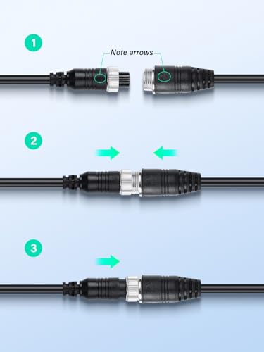4 Pin Y Splitter Cable，1 Male to 2 Female Aviation Extension Adapter Cable for CCTV Rearview Camera Car Truck Vehicle Backup Monitor-1.31ft