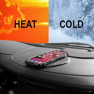 Non-Slip Sticky Gel Pad for Car Dashboard, Large Thick Anti Slip Grip Mat for Cell Phone, Radar Detector, Tablet, GPS, Keys or Sunglasses, Large Round 5.5”