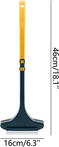Multifunctional Screen Brush ，2 in 1 Window Cleaner Brush，Extendable Window Cleaning Tool Multifunctional Screen Brush Wet and Dry Glass Cleaning Brush (Green + Yellow) - color: Green-yellow