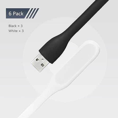 USB LED Light Lamp for Power Bank, Portable Eye Care Mini Night Light with Flexible Arm, USB Gooseneck Reading Lamps Book Light,Compatible for Desktop, Notebook Laptop (10-White) - color: 10PCS-White