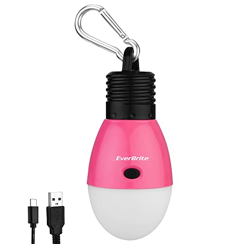 EverBrite Rechargeable Camping Light, 3 Modes with Clip Hook, Pink - color: Pink