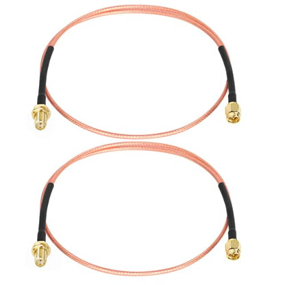 XRDS -RF SMA Cable 2FT, SMA Male to SMA Female Bulkhead RG316 SMA Extension Cable for 4G LTE Router Cellular SDR USB Dongle Receiver(2PCS) - size: 2 FT