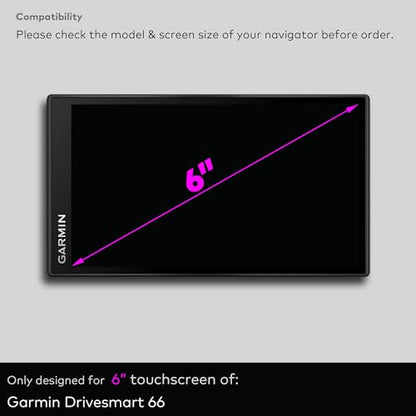 Premium Tempered Glass Screen Protector for Garmin Drivesmart 66 GPS Navigator 6 Inch Touchscreen Anti Glare (Matte) - color: Drivesmart 66 - 6" - Matte