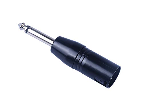 XLR Male to 1/4" Adapter Upgrade 6.35mm Mono to XLR Gender Changer, Quarter Inch TS to 3 PIN XLR Converter Audio Coupler Connector Metal Construction Mic Jack Plug (3 Pack)