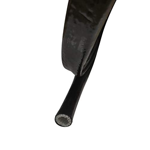 1-1/2" ID Heat Shielded Fire Fire Sleeve Silicone Coated Fiberglass for Hose Lines & Electrical Wiring Black, 5 feet