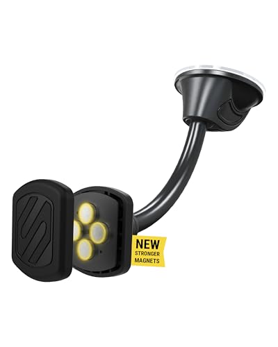 Scosche MXWDL Magnetic Cell Phone Car Mount, Suction Cup Phone Holder for Car Dashboard/Windshield with Extra Strong Magnet and Thick Metal Plate Compatible with iPhone, Samsung, and All Devices - size: 1 Pack, style: Extra Strength - Flex Window / Dash