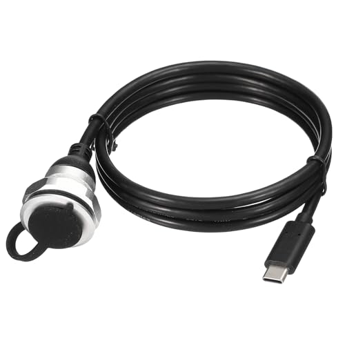MECCANIXITY Round USB C 2.0 Panel Mount Extension Cable, 480Mbps Type-C Male to C Female Panel Mount Connector Cord for PC Phone Charging Data Transfer Home Car Accessories, 1.0m/3.3ft - size: 3.3ft