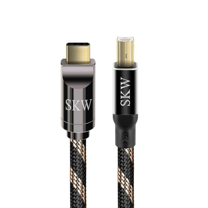 SKW Audiophile USB C to USB B DAC/Decoder Cable 3.2ft/1m Double Shielded - size: 3.2 ft