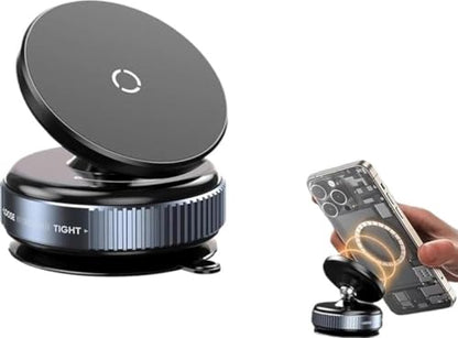Aura Avenue Magnetic Vacuum Suction Mobile Phone Holder for Car & Desk | Super Strong Suction | 360° Rotation | Universal Dashboard, Glass & Desktop Mount