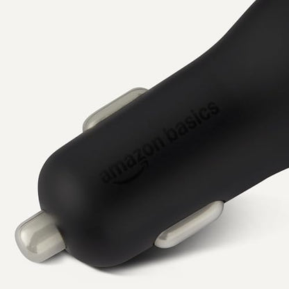 Amazon Basics Fast-Charging Car Charger, Dual-Port, 1 USB-C + 1 USB-A, 32W, Multi-Device Compatibility, Safety Features, Black - size: 32W, style: USB A+USB C
