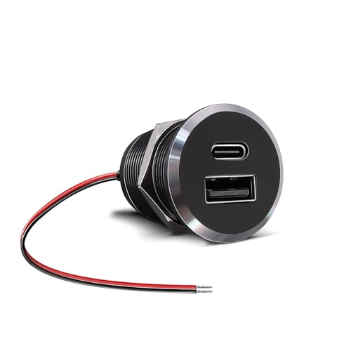 Aluminum 12V USB Outlet, Dual Port Fast Charging Car Charger - color: Small Version
