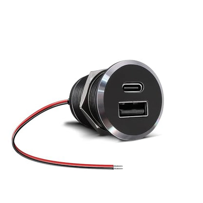 Aluminum 12V USB Outlet, Dual Port Fast Charging Car Charger - color: Small Version